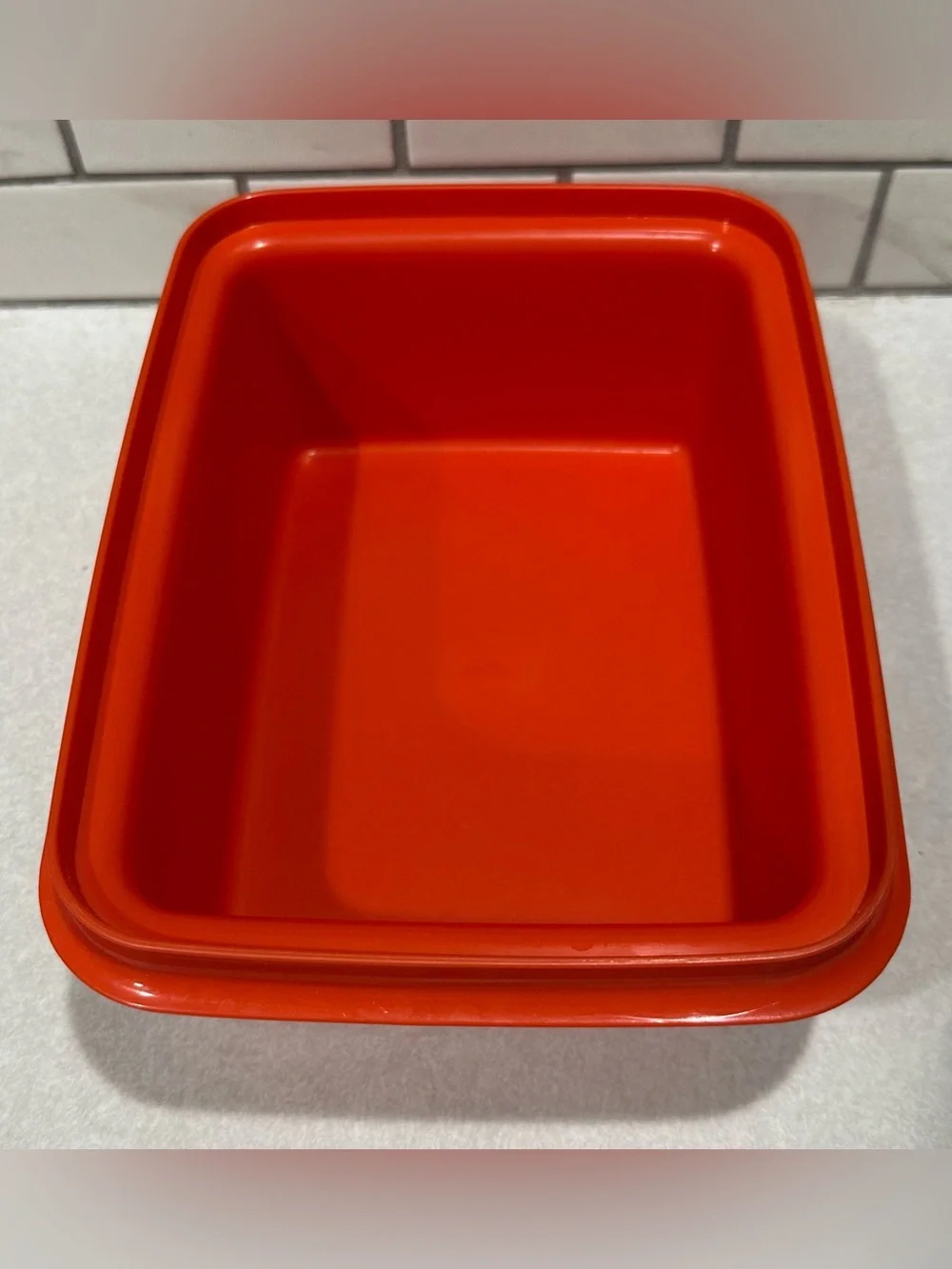 Vintage 3 Piece Set Tupperware Luncbox/ Ice Cream Keeper #|254-18Paprika/Red